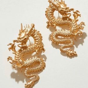 Chic Sexy golden dragon earrings!!!